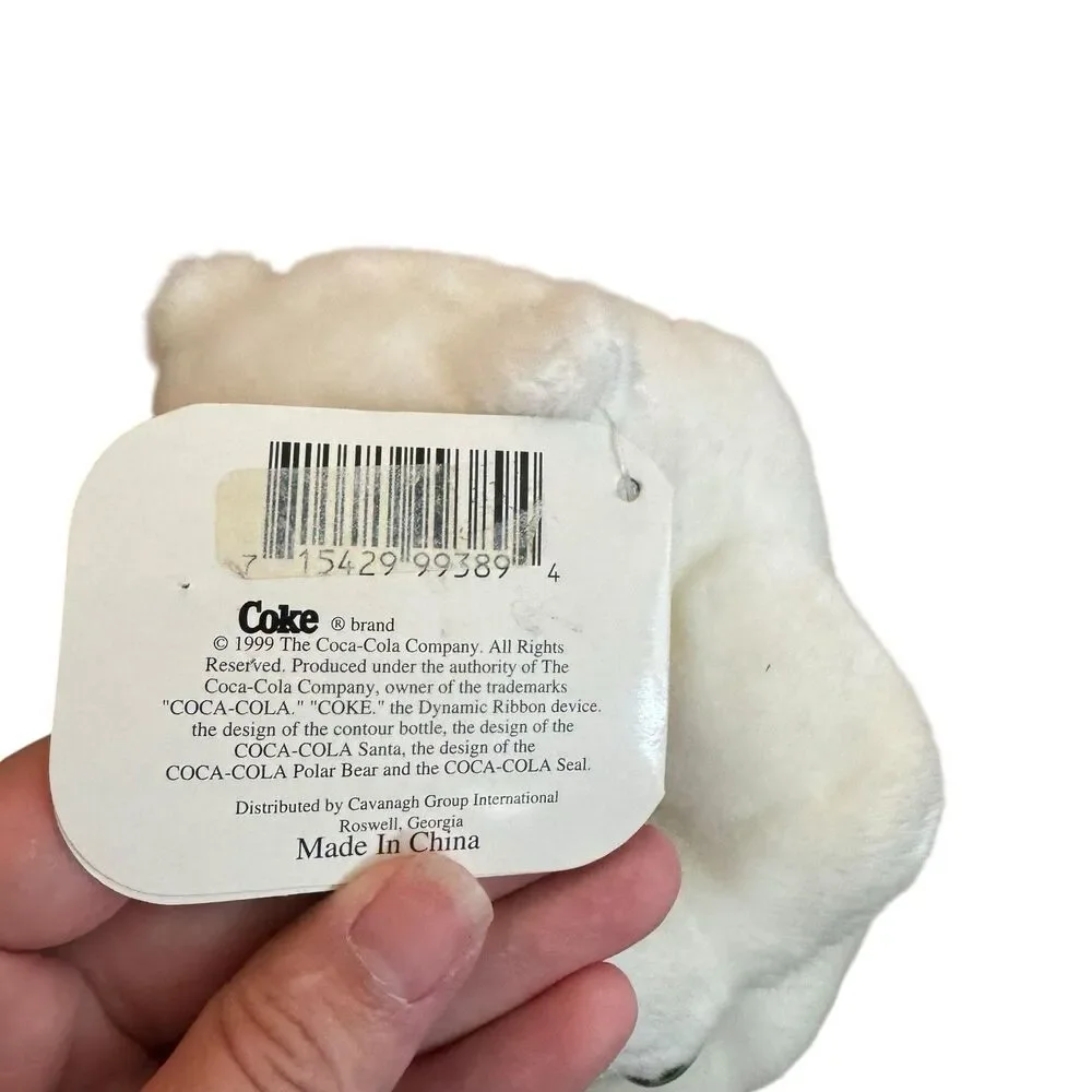 1999 Vintage Coca Cola White Colar Bear‎ Plush New